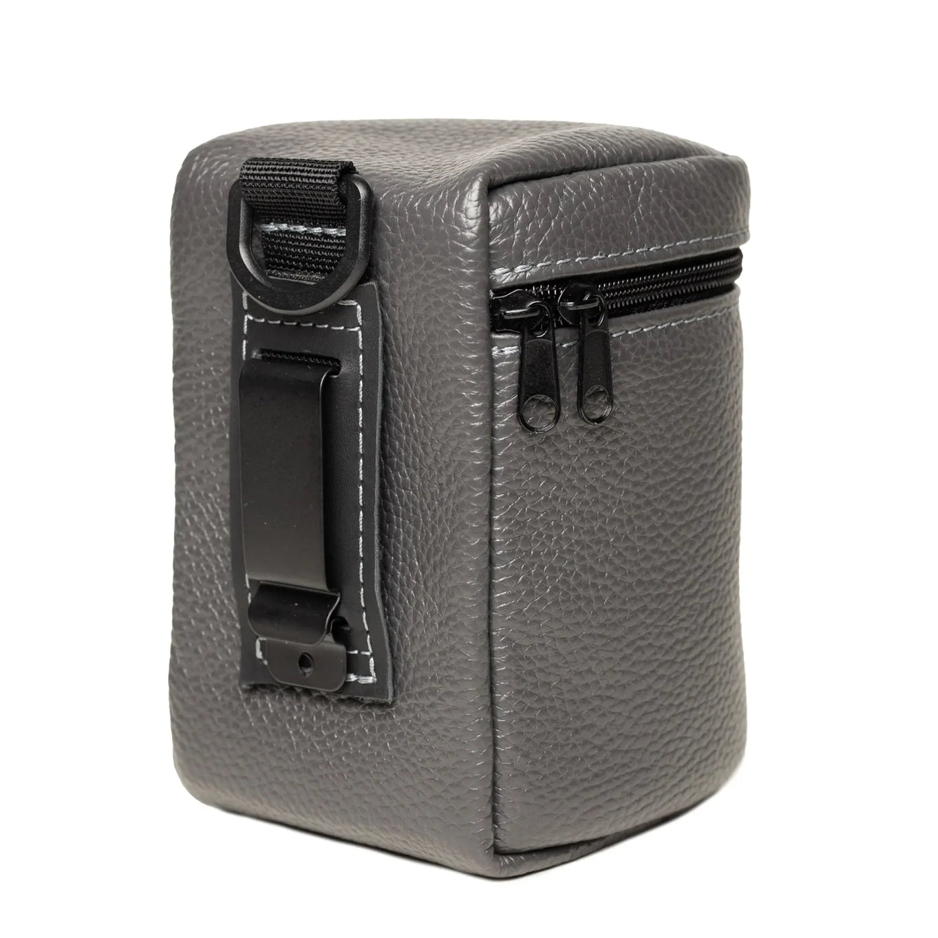 Full-Grain Leather Camera Lens Case | Smoky Grey - Wenderfarer