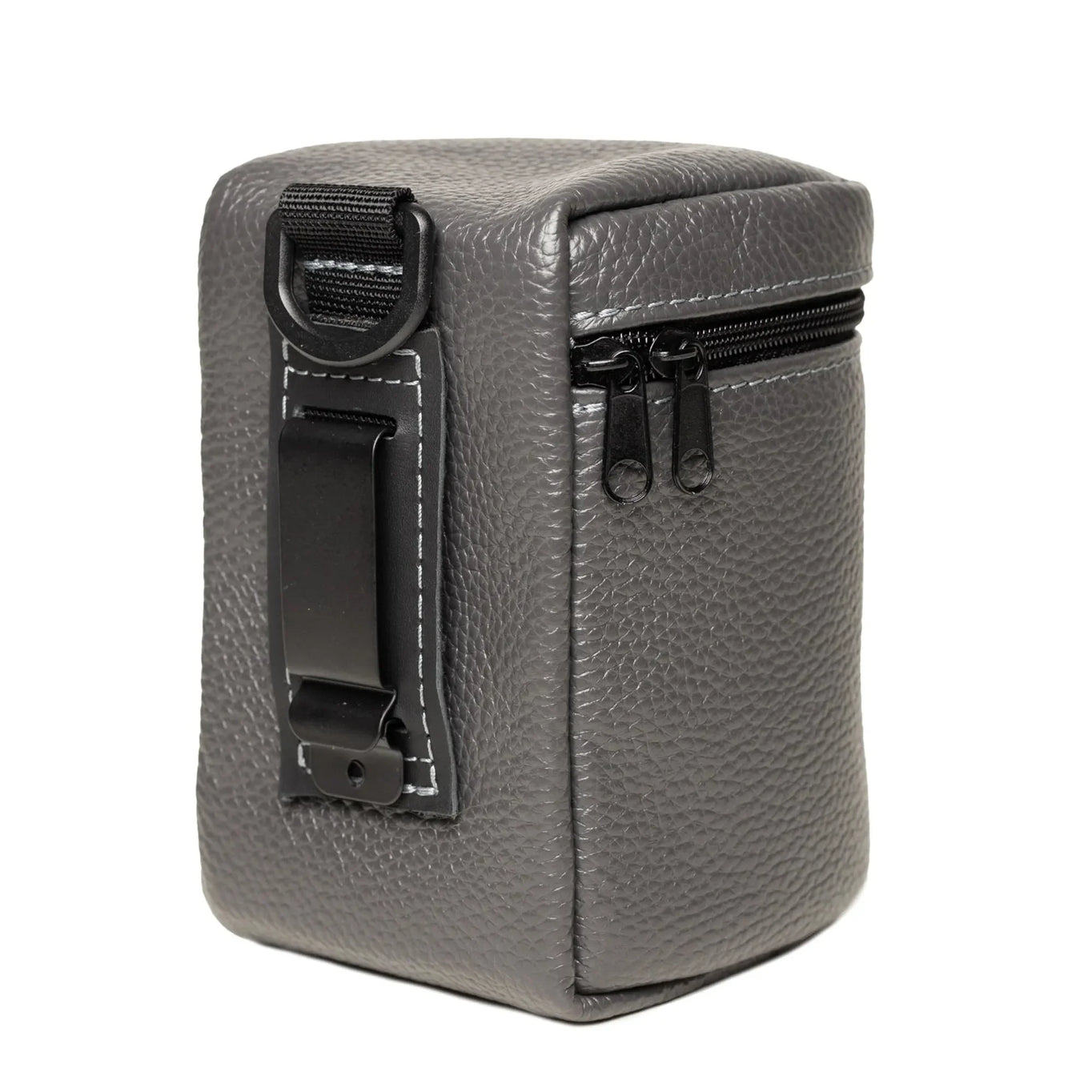 Full-Grain Leather Camera Lens Case | Smoky Grey - Wenderfarer