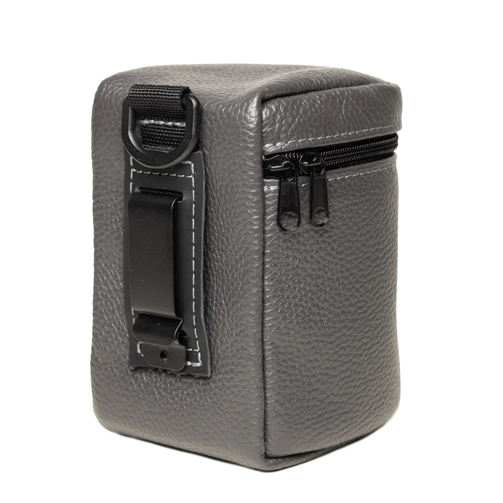 Full-Grain Leather Camera Lens Case | Smoky Grey - Wenderfarer