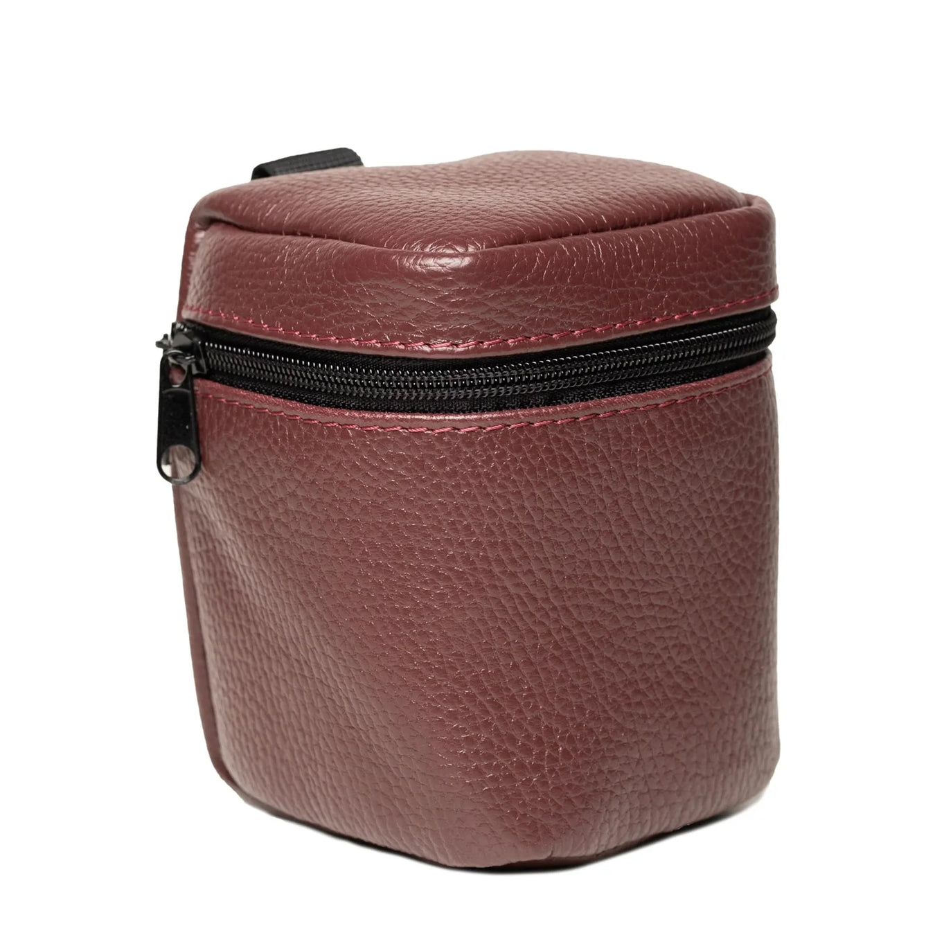 Full-Grain Leather Camera Lens Case | Burgundy - Wenderfarer