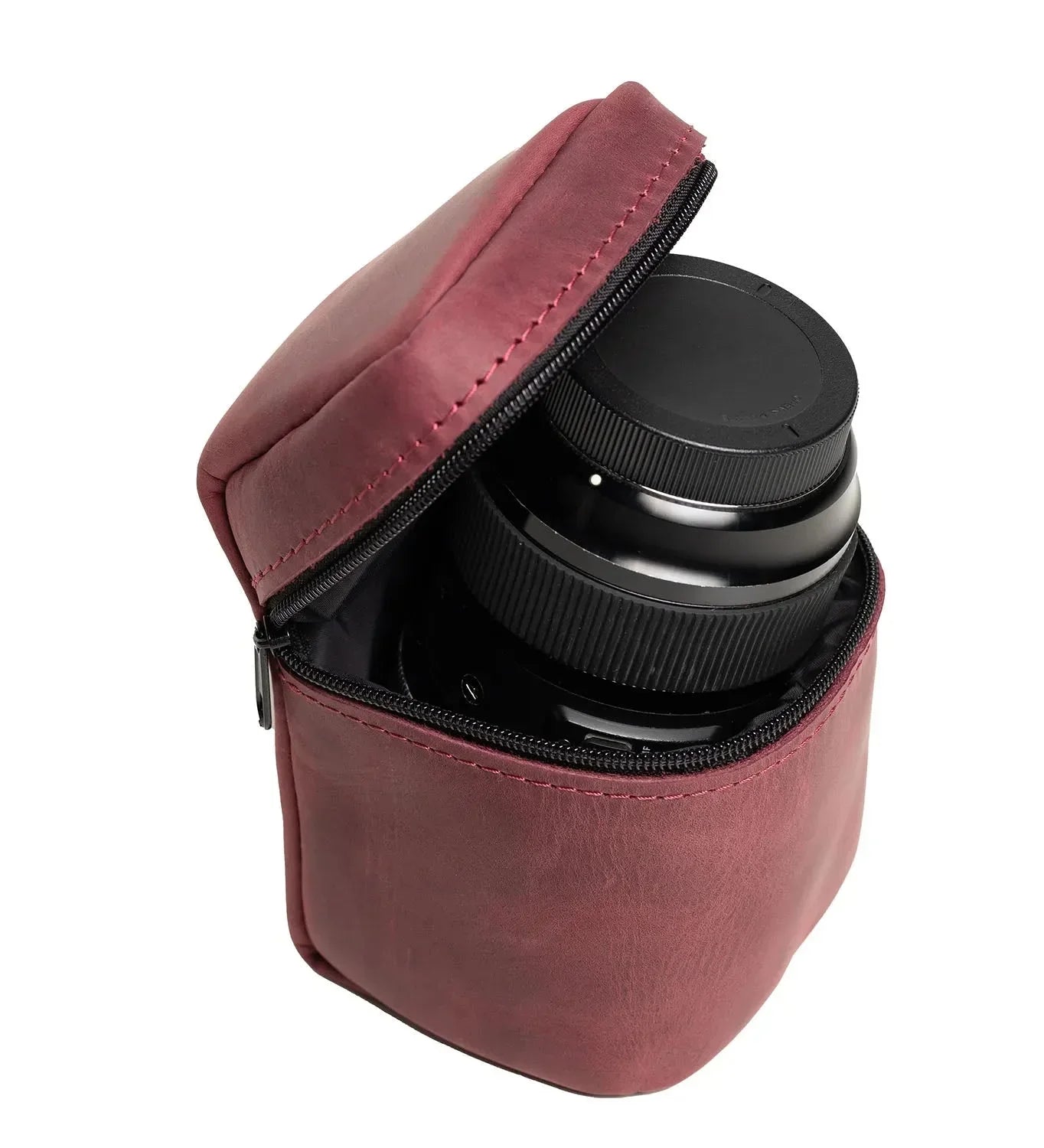 Waxed Matte Leather Camera Lens Pouch – 4 Size Options