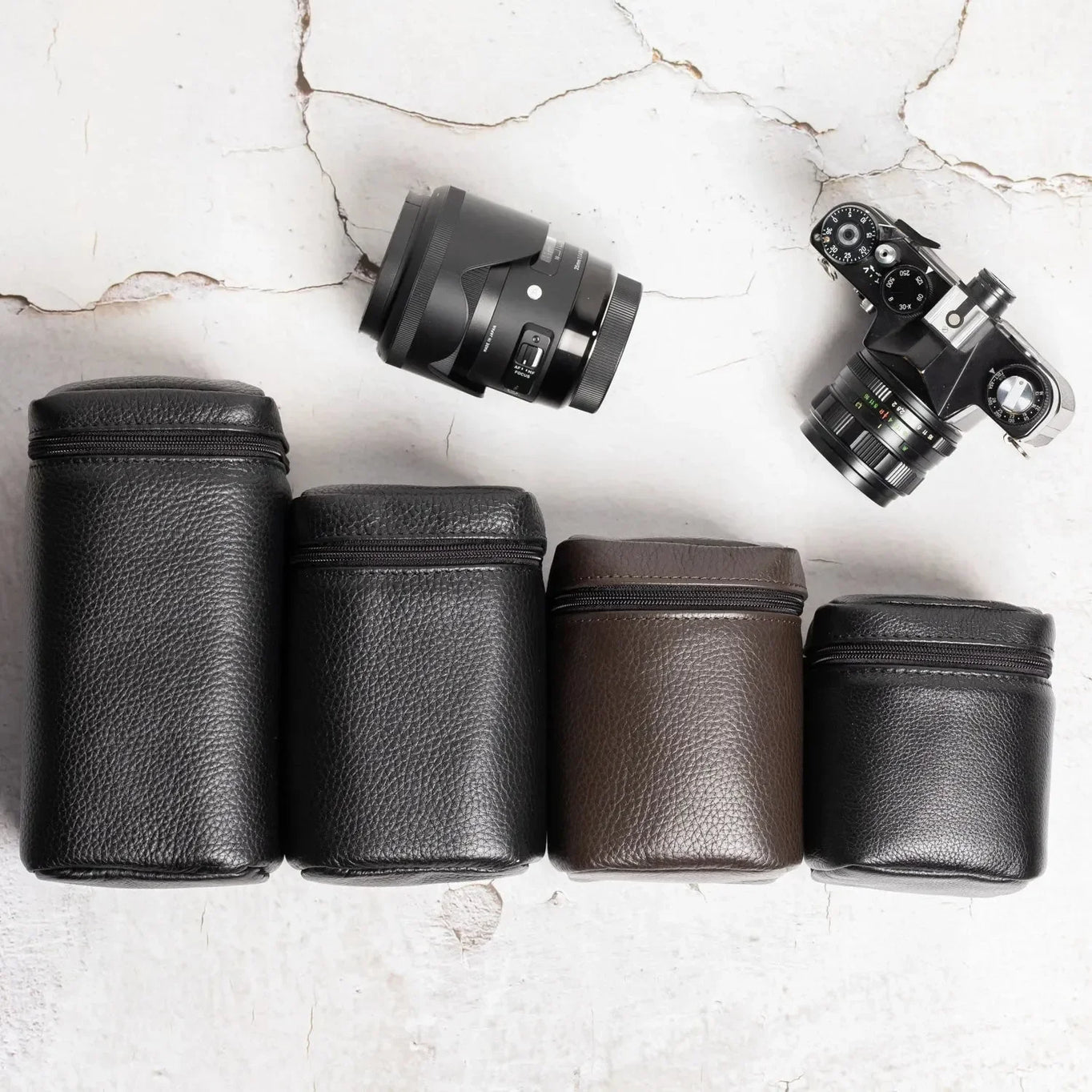 Leather Lens Pouch – Full-Grain Case for Camera Lenses | 4 Sizes