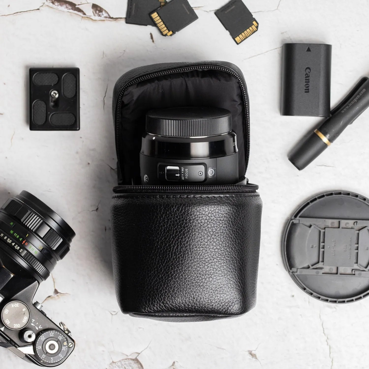 Leather Lens Pouch – Full-Grain Case for Camera Lenses | 4 Sizes