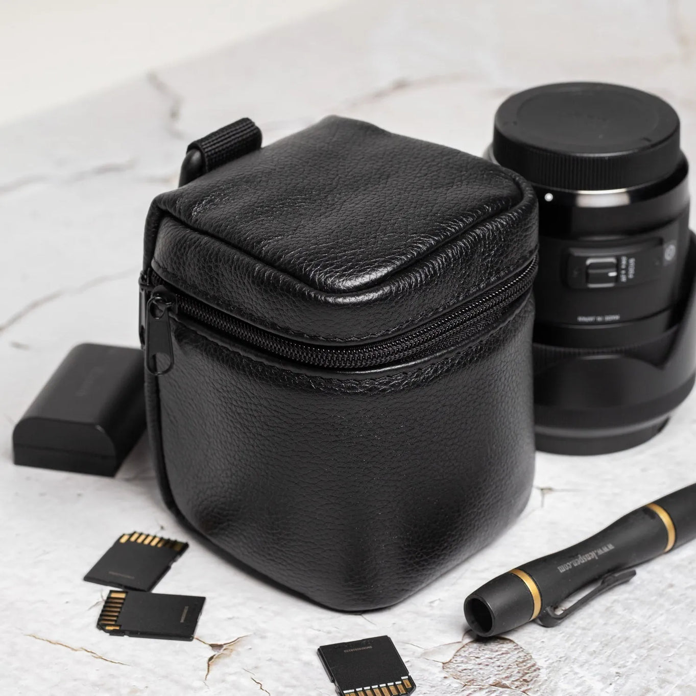 Leather Lens Pouch – Full-Grain Case for Camera Lenses | 4 Sizes