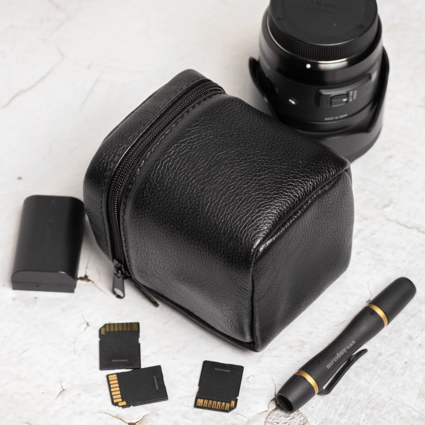 Leather Lens Pouch – Full-Grain Case for Camera Lenses | 4 Sizes