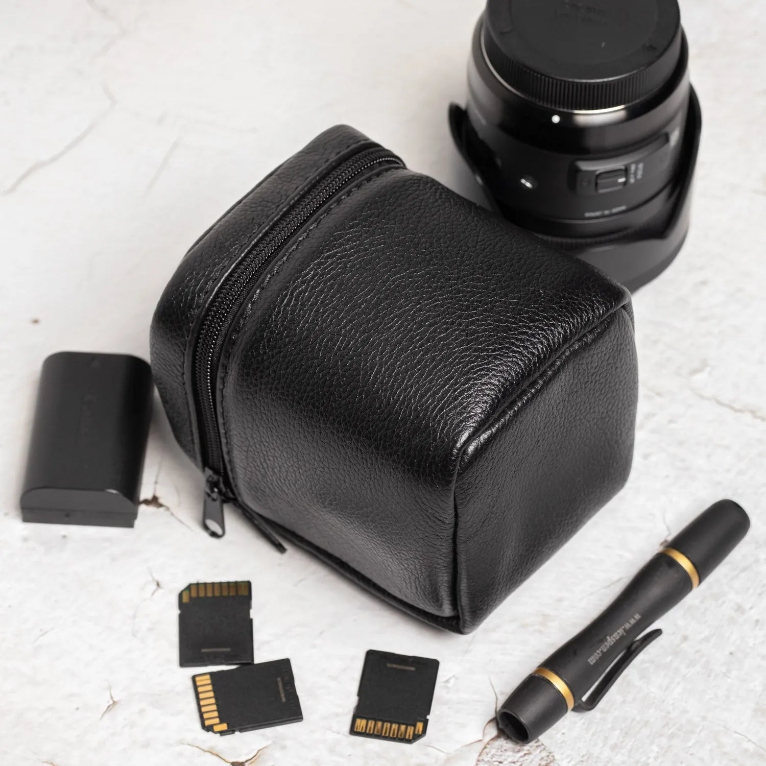 Leather Lens Pouch – Full-Grain Case for Camera Lenses | 4 Sizes