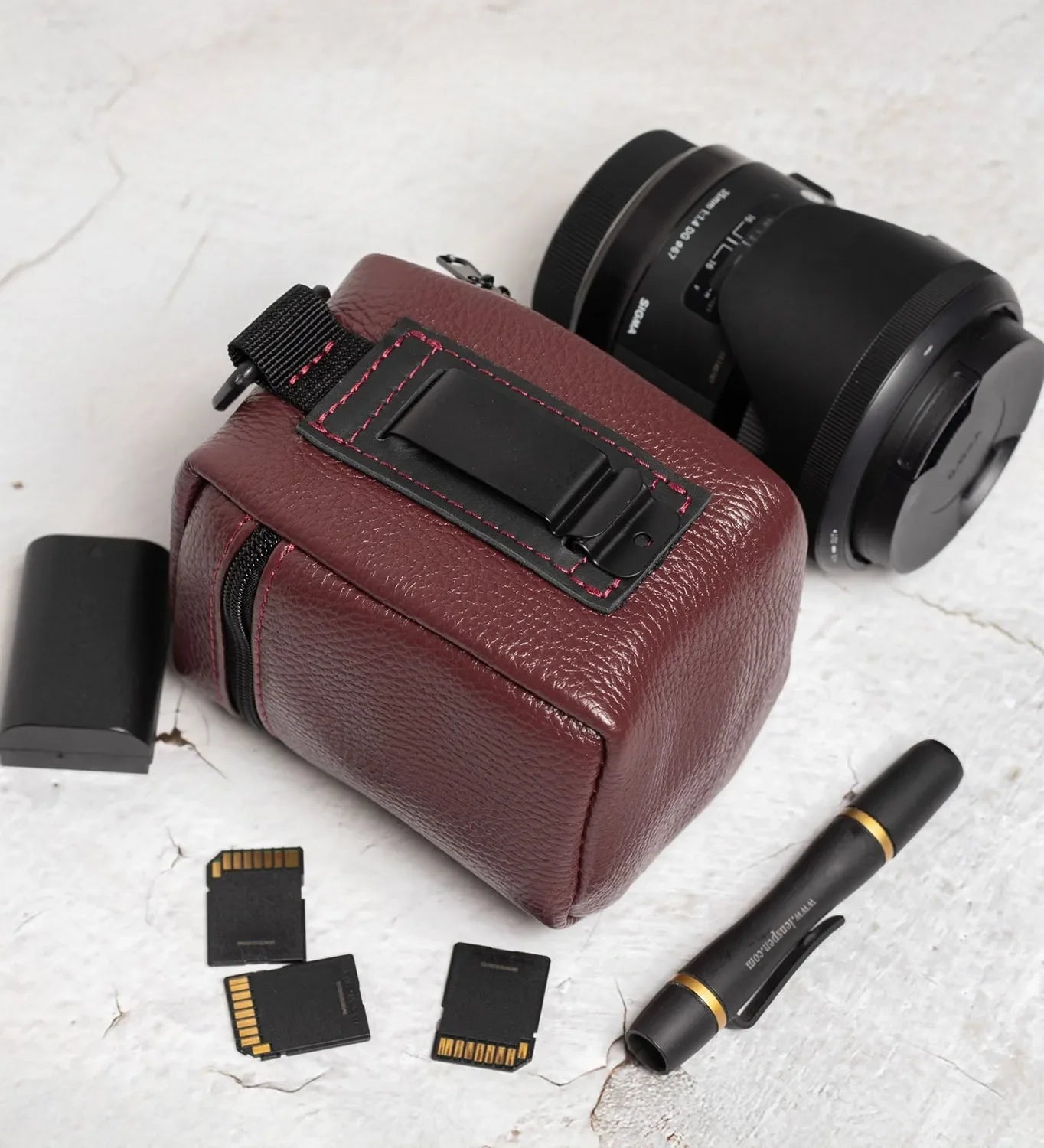 Leather Lens Pouch – Full-Grain Case for Camera Lenses | 4 Sizes