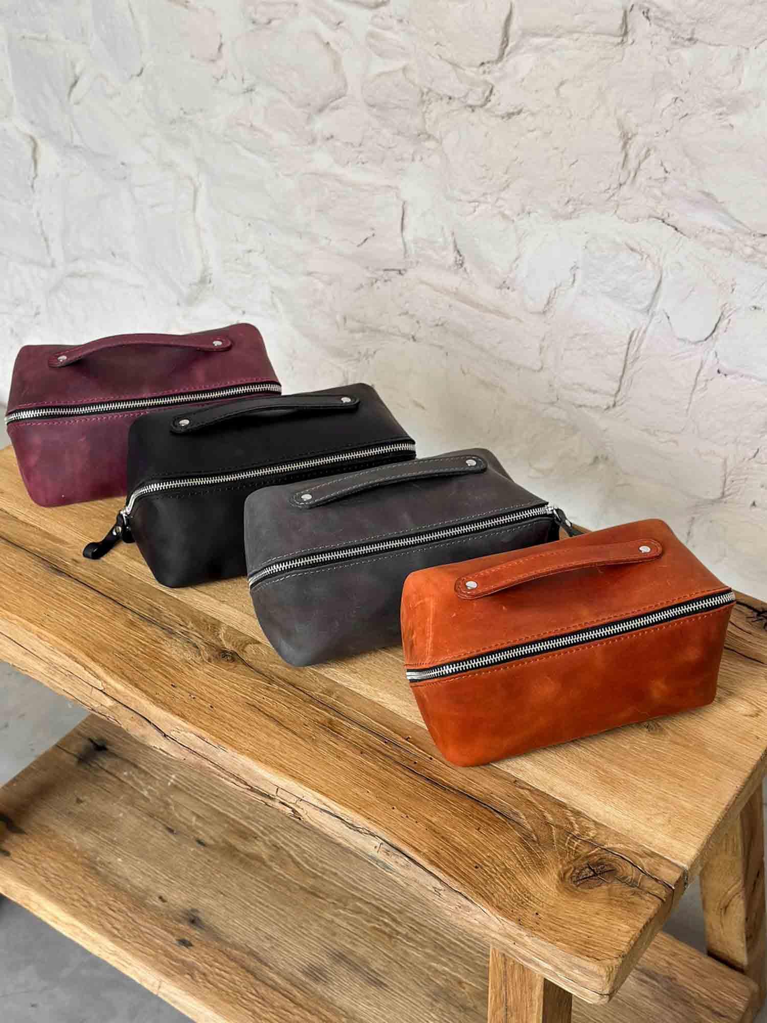 Matte Leather Cosmetic Bag – Travel Toiletry Organizer | BeautyBox