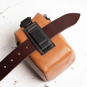 Full-Grain Leather Camera Lens Case | Cognac - Wenderfarer