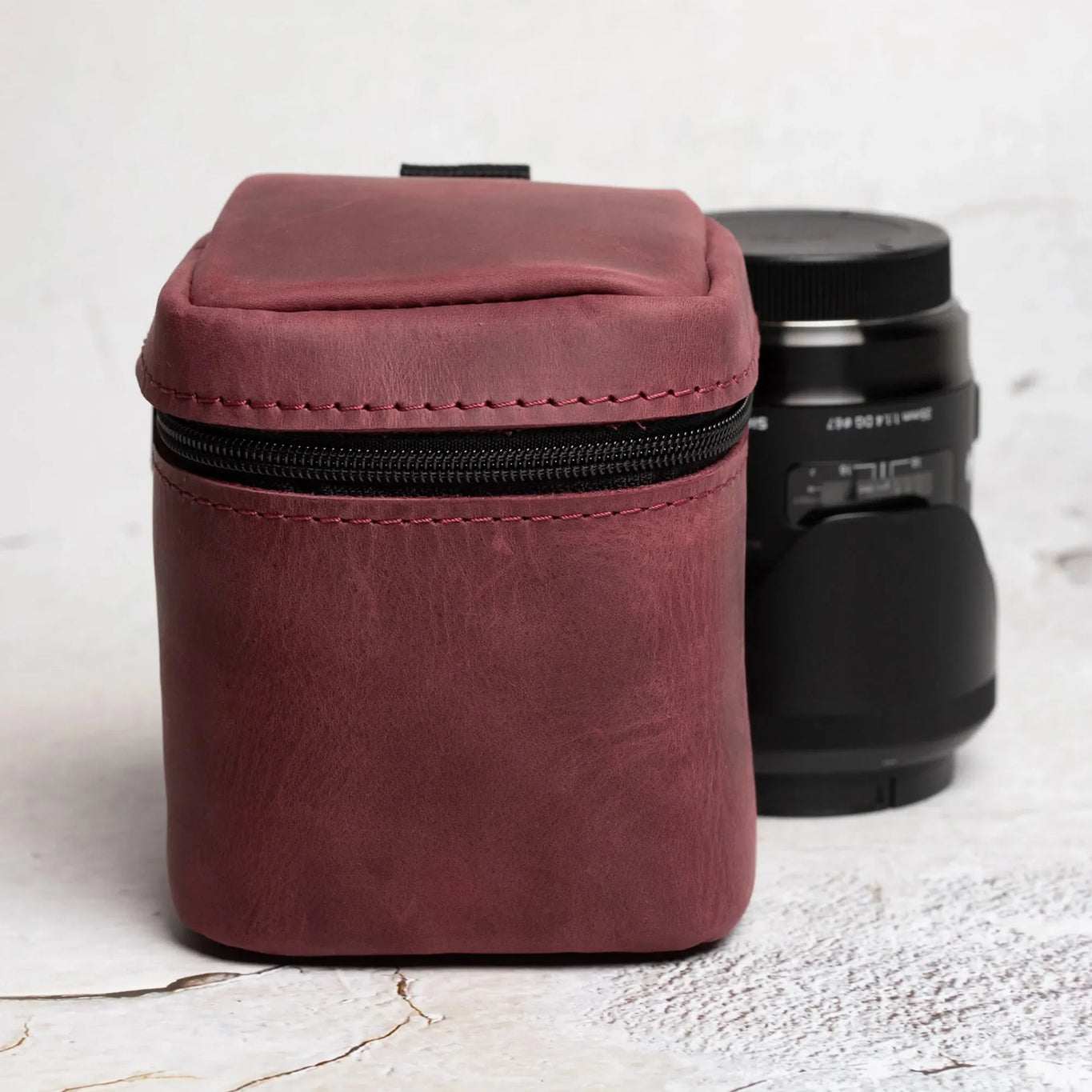 Waxed Matte Leather Camera Lens Pouch – 4 Size Options