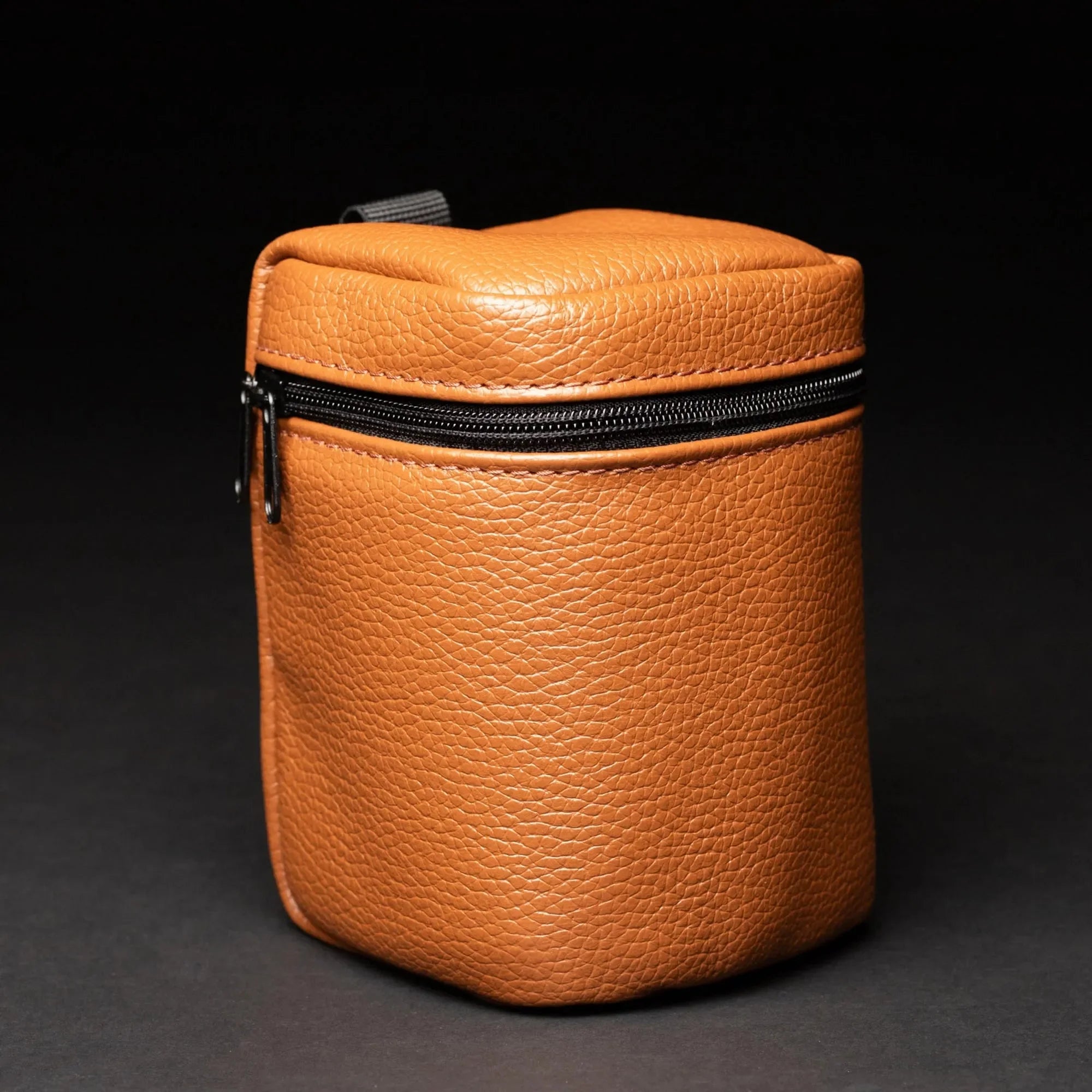 Full-Grain Leather Camera Lens Case | Cognac - Wenderfarer