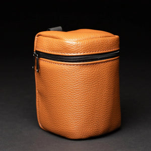 Full-Grain Leather Camera Lens Case | Cognac - Wenderfarer