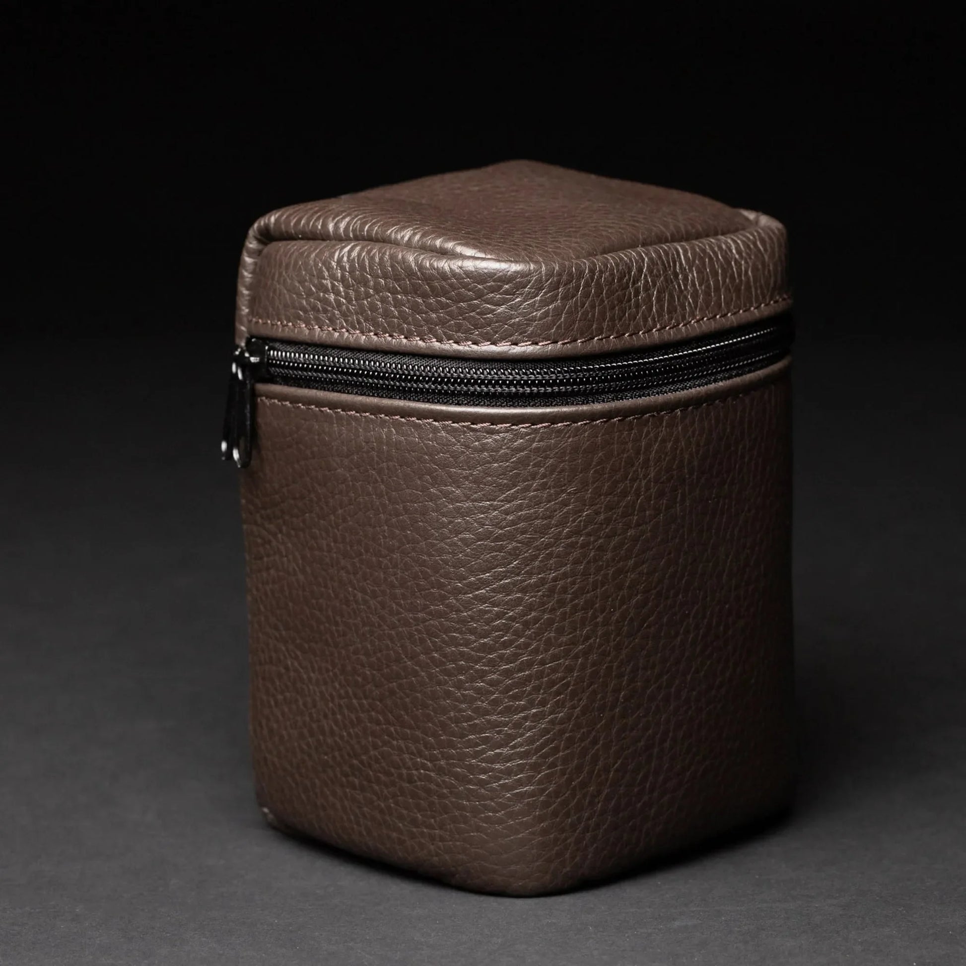Full-Grain Leather Camera Lens Case | Chocolate Brown - Wenderfarer