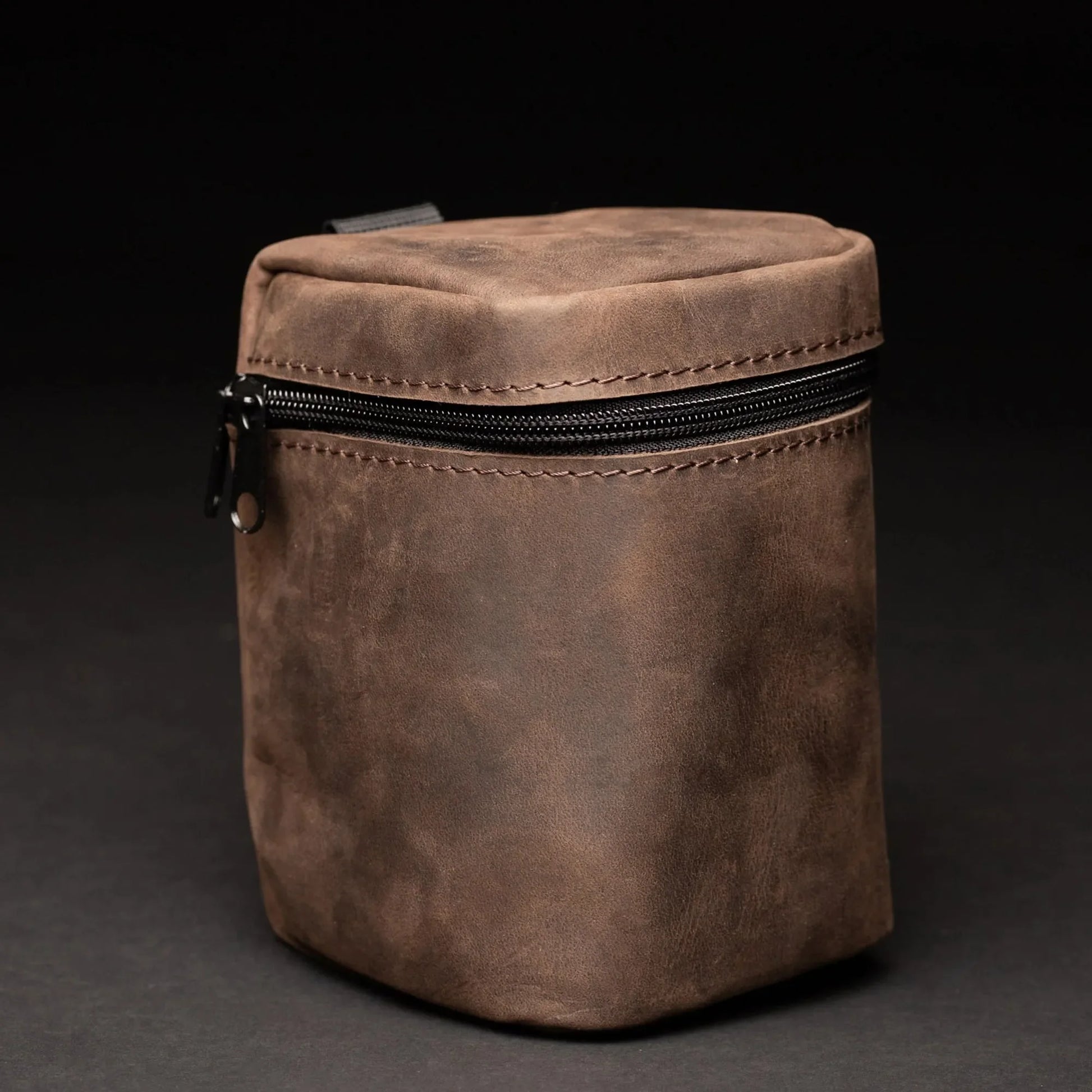Waxed Matte Leather Camera Lens Pouch – 4 Size Options