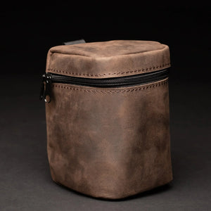 Waxed Matte Leather Camera Lens Pouch – 4 Size Options