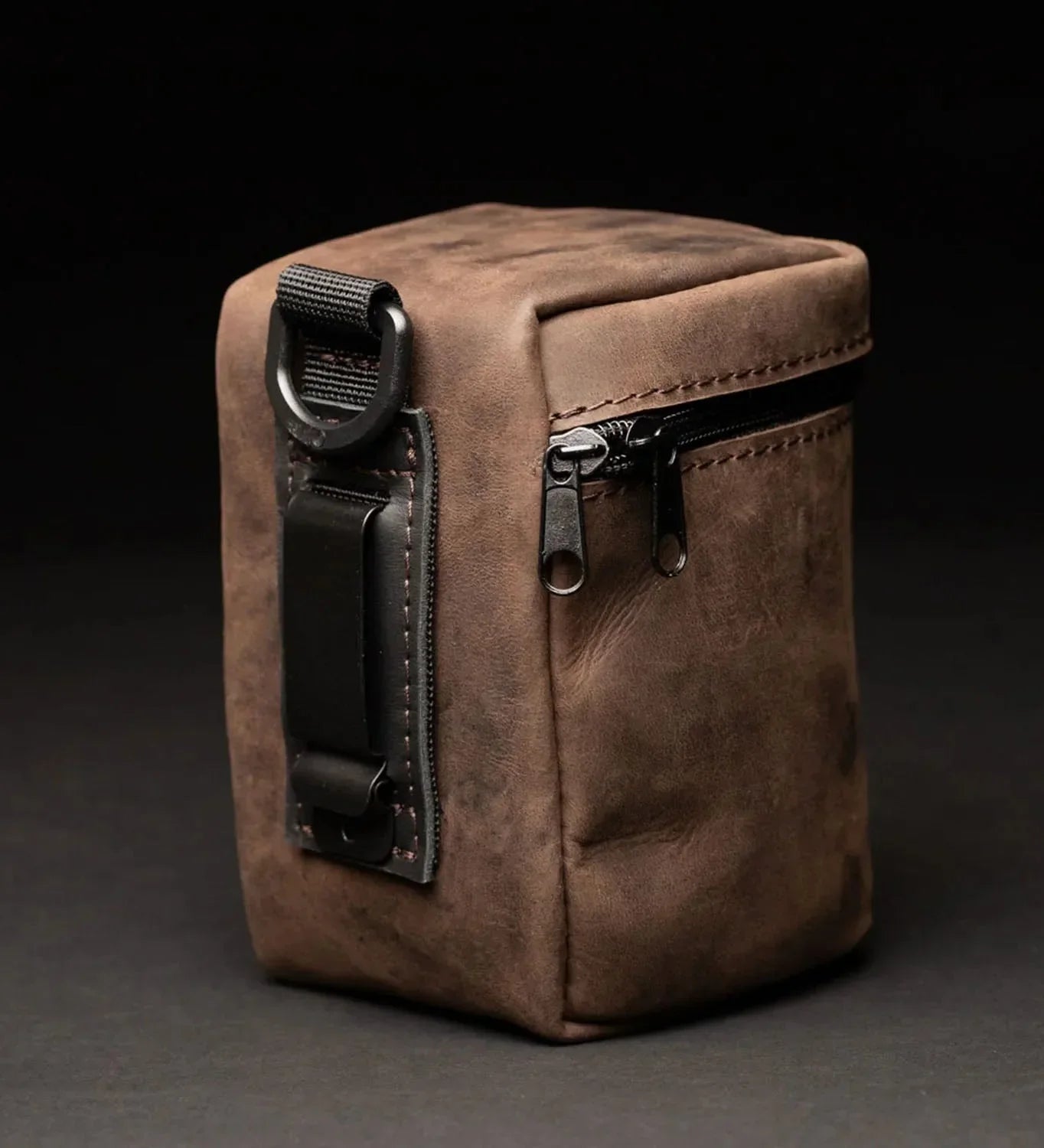 Waxed Matte Leather Camera Lens Pouch – 4 Size Options