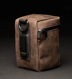Waxed Matte Leather Camera Lens Pouch – 4 Size Options