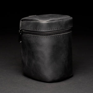 Distressed Leather Camera Lens Pouch | Black - Wenderfarer