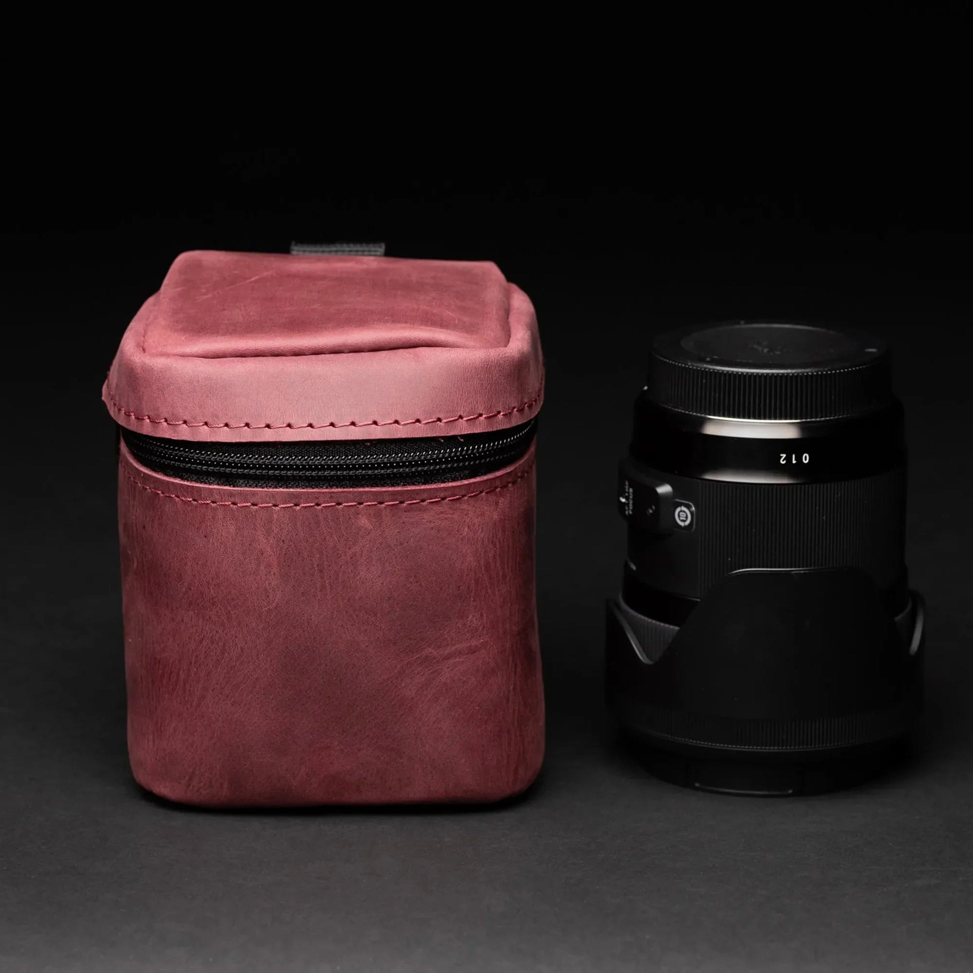 Waxed Matte Leather Camera Lens Pouch – 4 Size Options