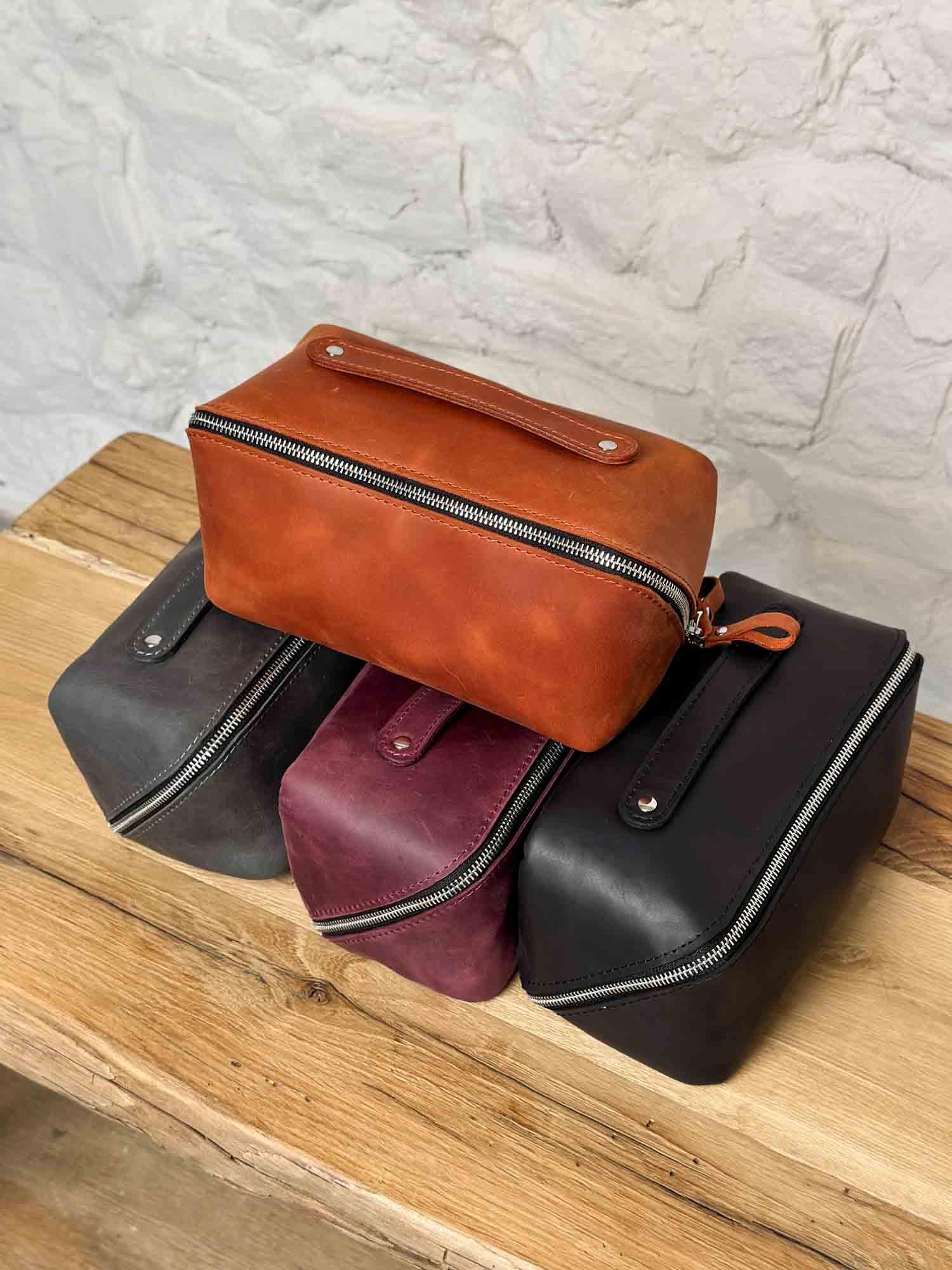 Matte Leather Cosmetic Bag – Travel Toiletry Organizer | BeautyBox