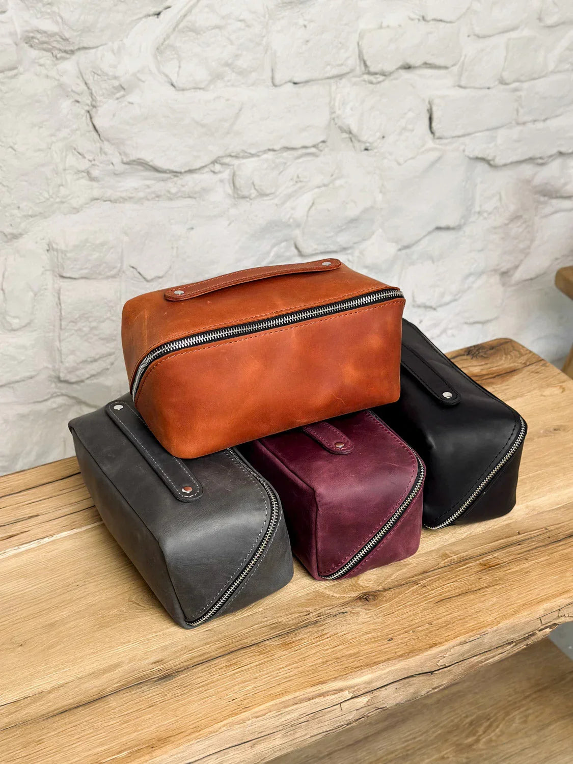 Matte Leather Cosmetic Bag – Travel Toiletry Organizer | BeautyBox