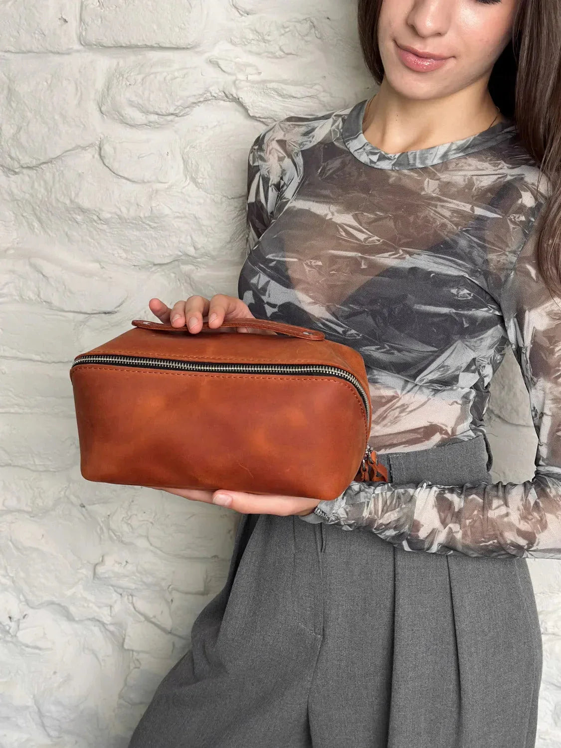 Matte Leather Cosmetic Bag – Travel Toiletry Organizer | BeautyBox