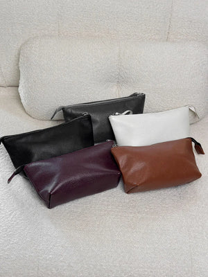 Grainy Leather Cosmetic Bag – Zippered Travel Pouch for Women | Allure