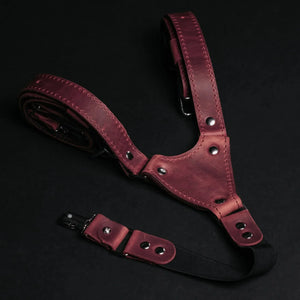 Waxed Matte Leather Suspenders for Men with Buckles