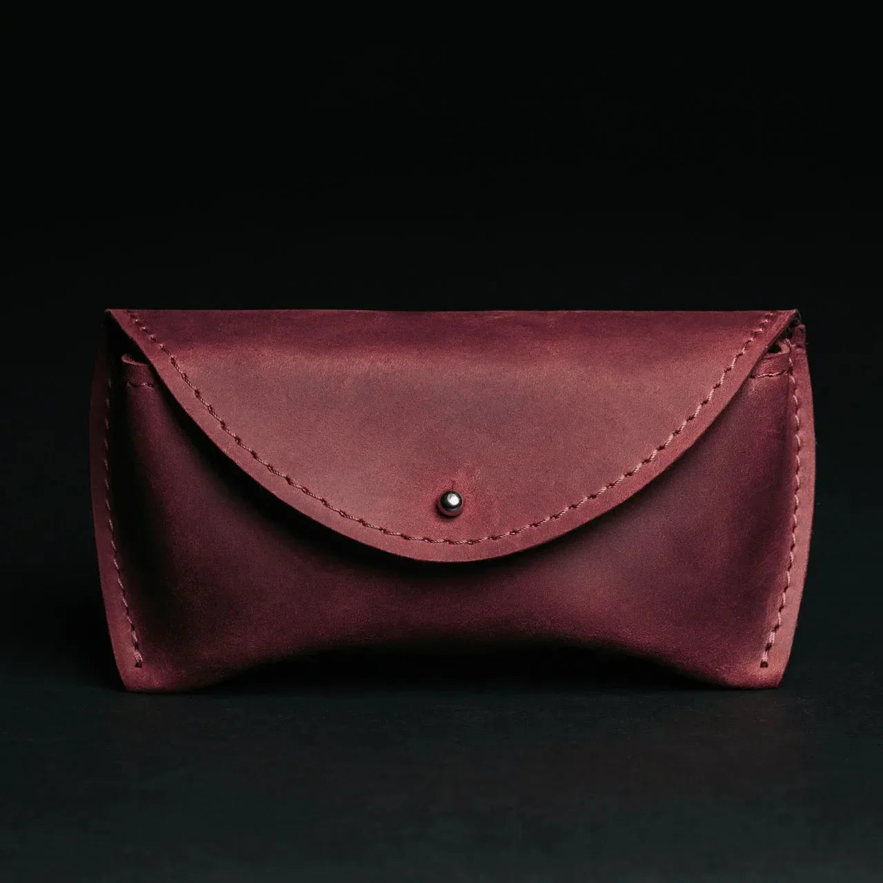 Handmade Waxed Matte Leather Case for Sunglasses