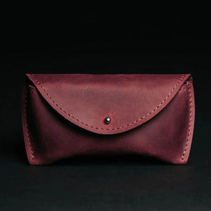 Handmade Waxed Matte Leather Case for Sunglasses