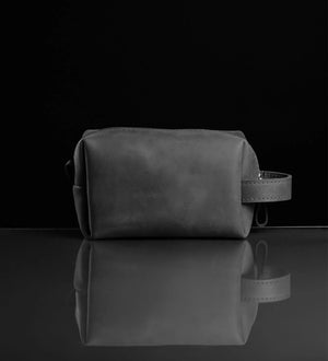 Waxed Matte Leather Dopp Kit – Travel Organizer