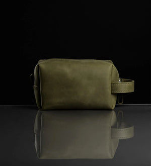 Waxed Matte Leather Dopp Kit – Travel Organizer