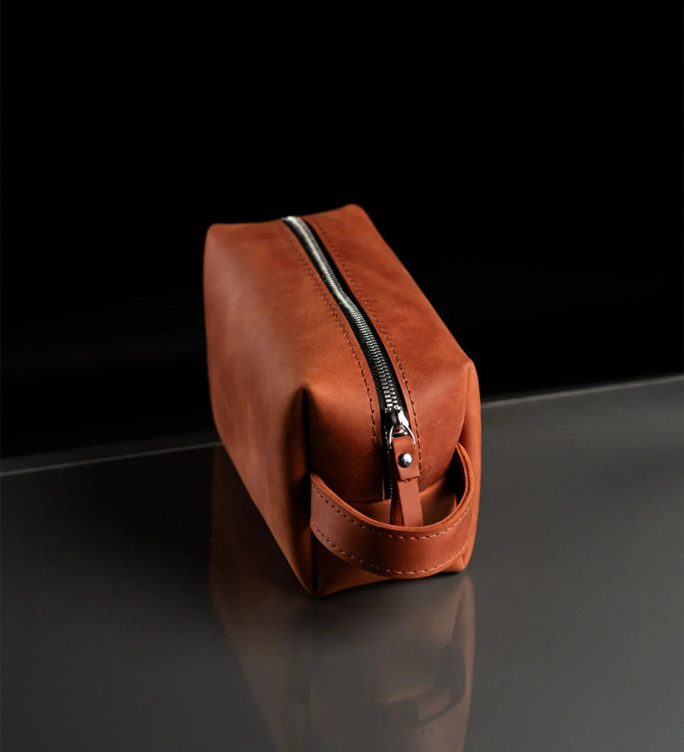 Waxed Matte Leather Dopp Kit – Travel Organizer