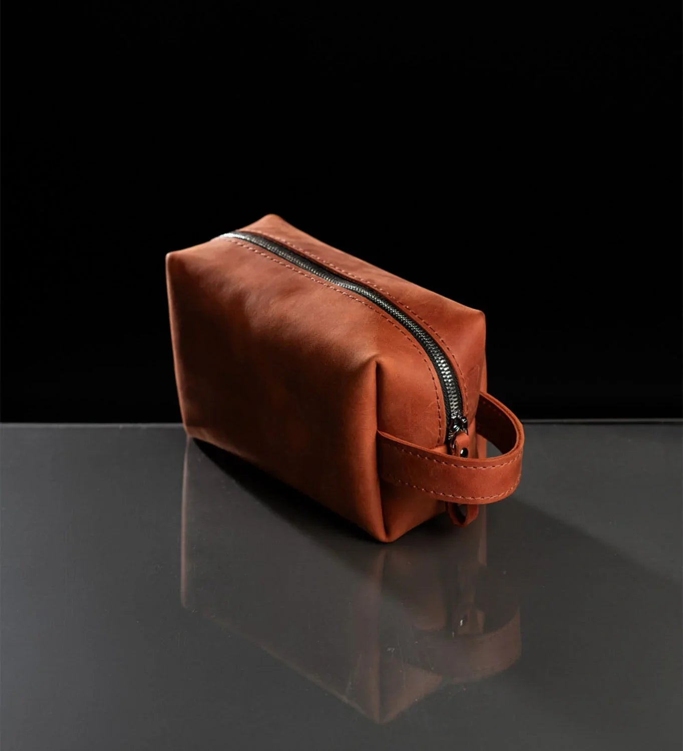 Waxed Matte Leather Dopp Kit – Travel Organizer