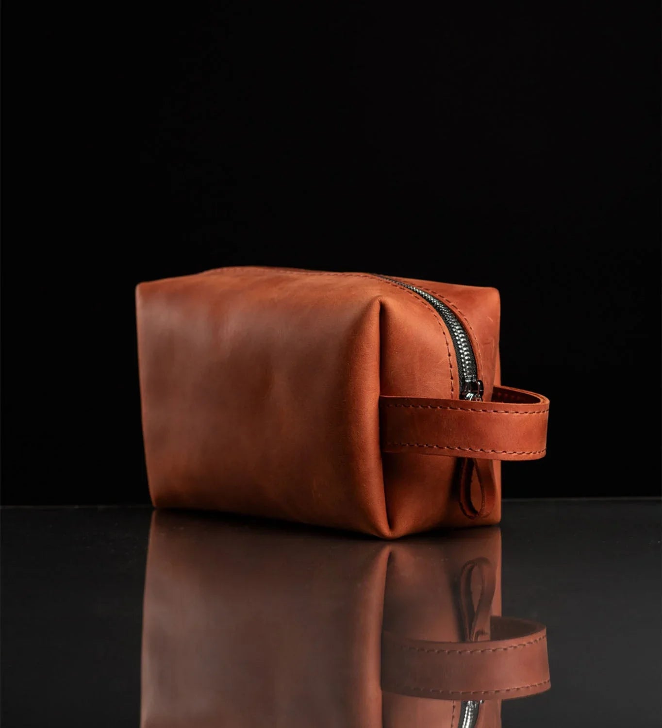 Waxed Matte Leather Dopp Kit – Travel Organizer