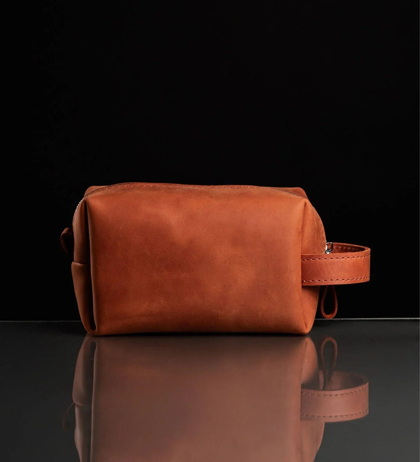Waxed Matte Leather Dopp Kit – Travel Organizer