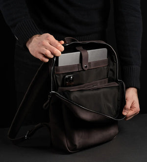 Matte Leather Laptop Backpack for Work and Travel | Nomad
