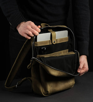 Matte Leather Laptop Backpack for Work and Travel | Nomad