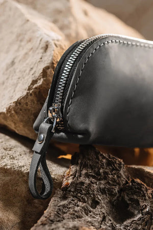Zippered Pencil Pouch – Distressed Leather Organizer