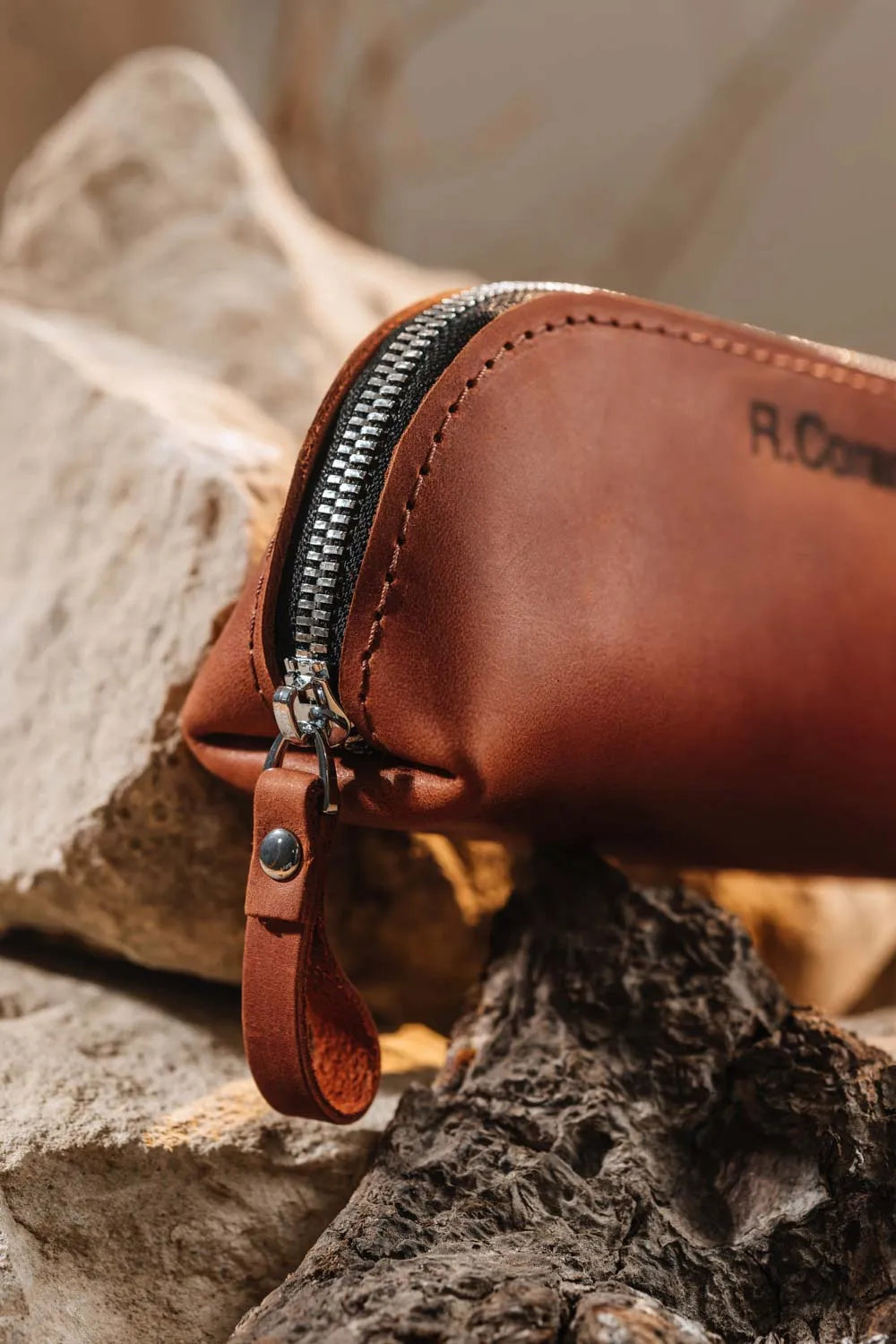 Zippered Pencil Pouch – Distressed Leather Organizer