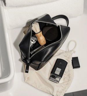 Waxed Matte Leather Dopp Kit – Travel Organizer