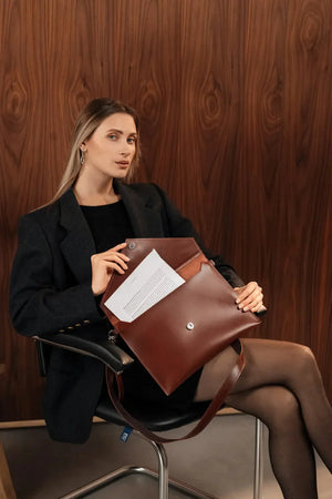Leather Envelope Clutch – A4 Document Holder