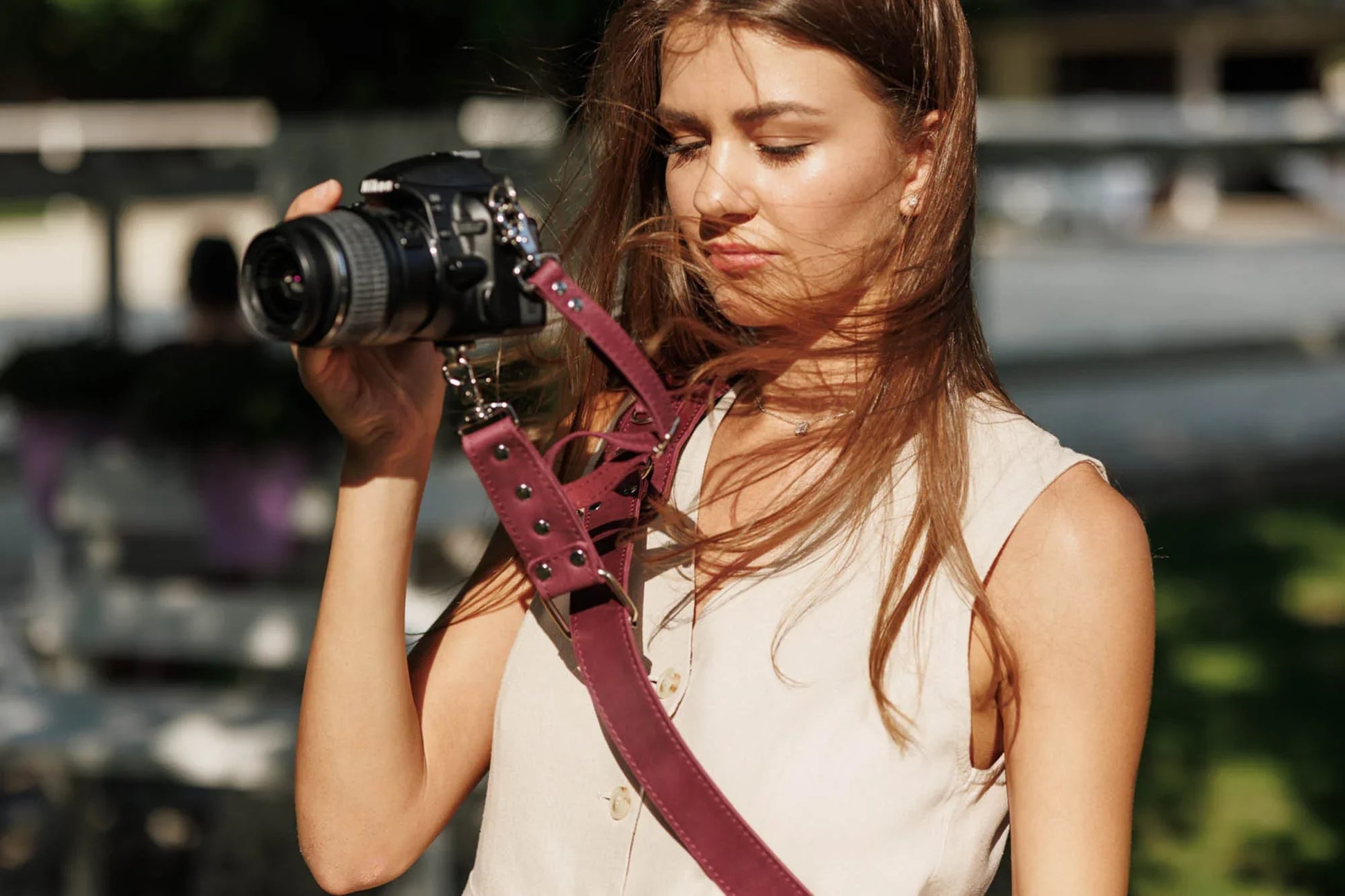 Leather Camera Harness – Adjustable Single Strap | Mono