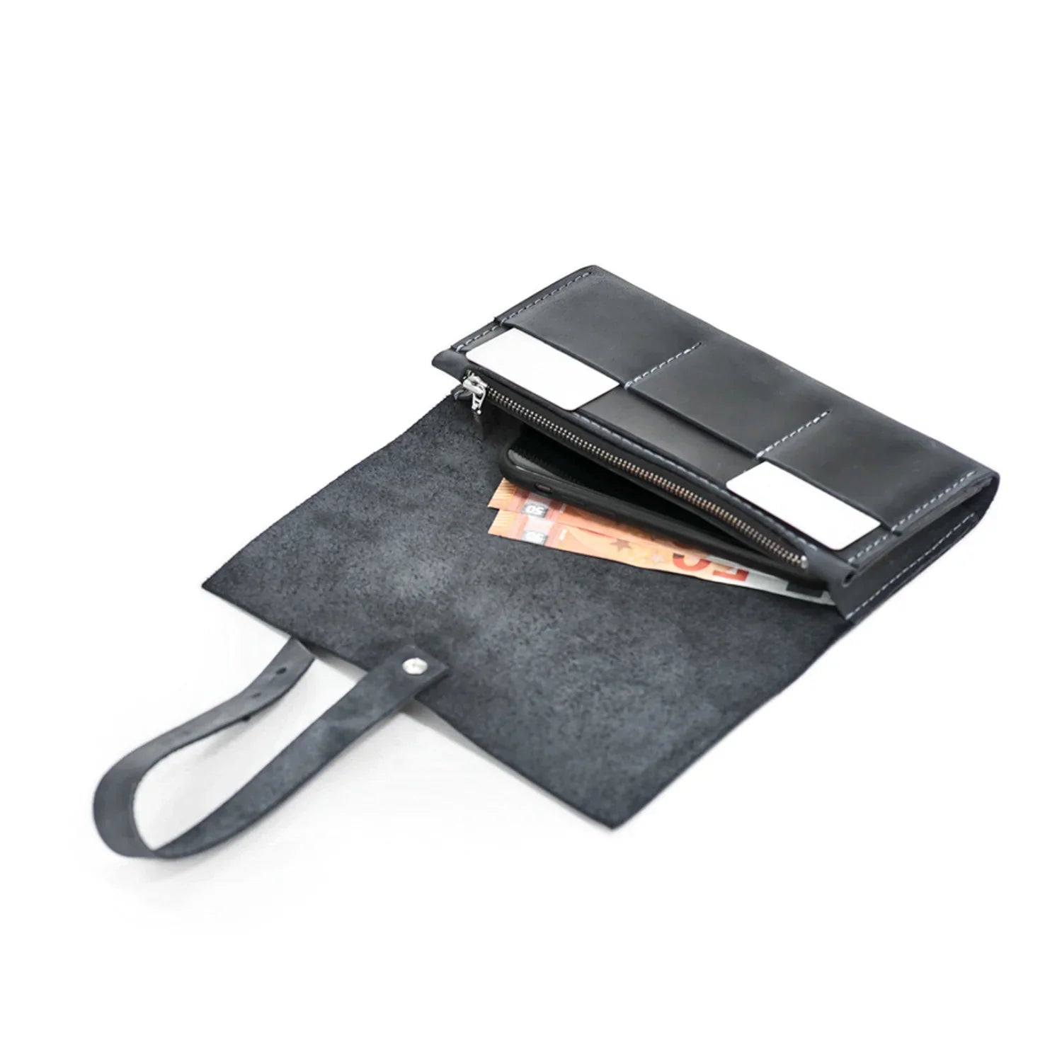 Smooth Leather Wallet for Women | Wrap Closure + Zip Pocket