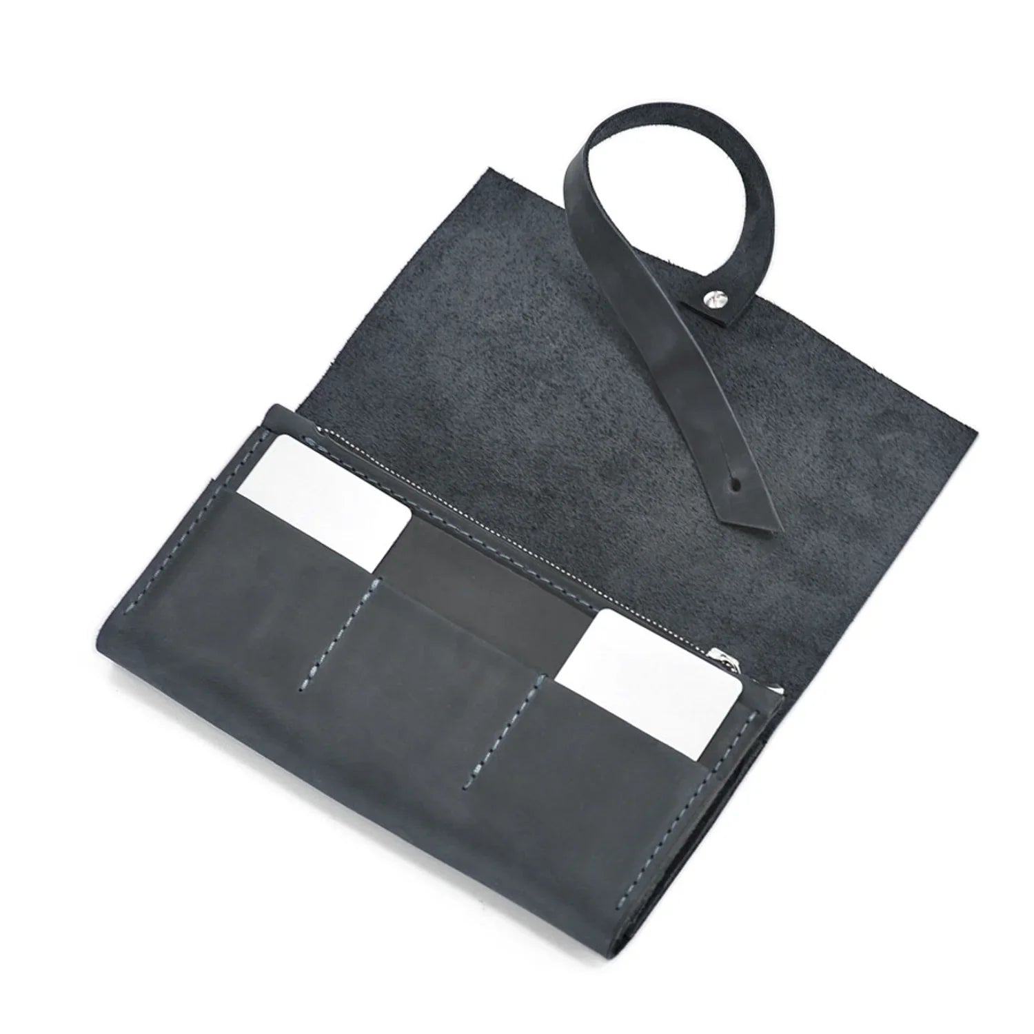 Smooth Leather Wallet for Women | Wrap Closure + Zip Pocket