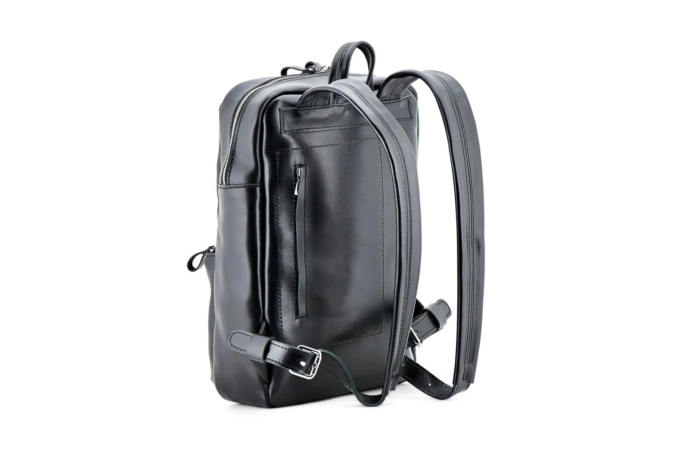 Leather Backpack for Laptop - Nomad | Black - Wenderfarer