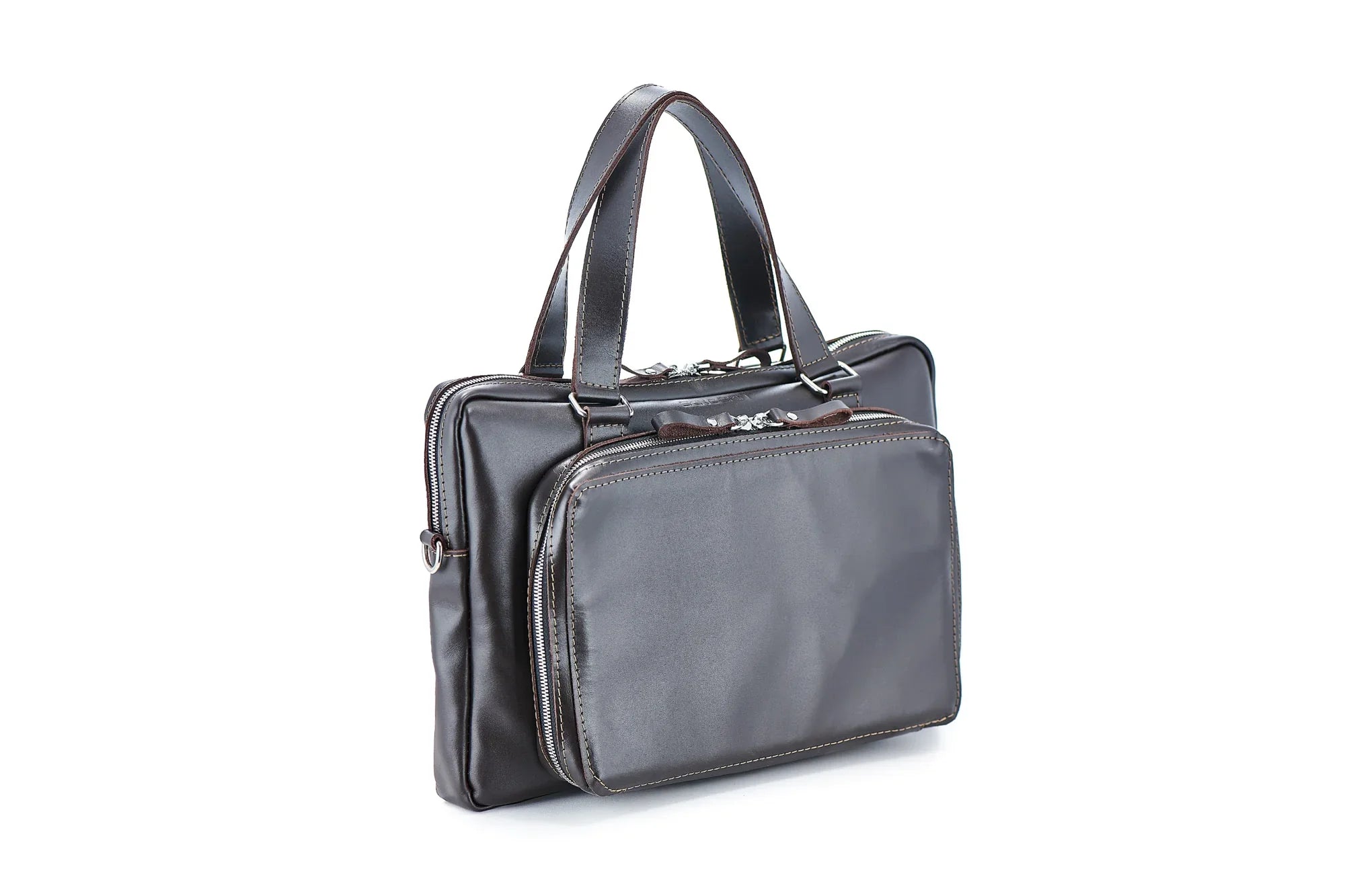Leather Laptop Briefcase with Organizer – Smooth Finish