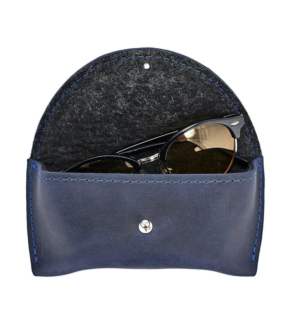 Handmade Waxed Matte Leather Case for Sunglasses