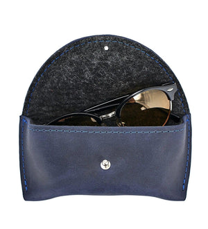 Handmade Waxed Matte Leather Case for Sunglasses