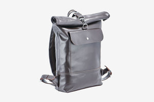 Smooth Leather Backpack with Roll Top – Durable Work & Travel Bag